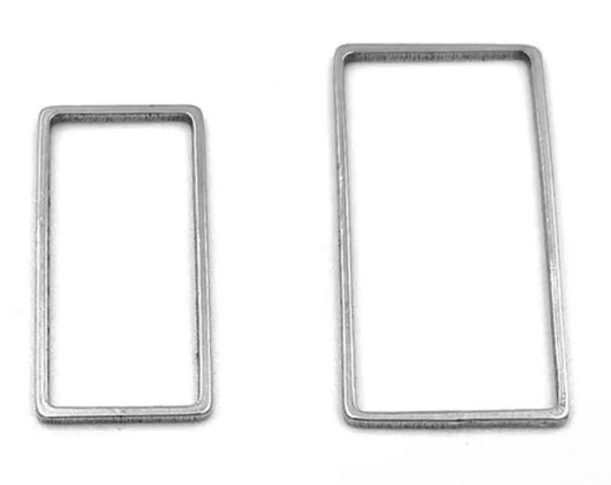 Clearance 20pcs Imperfect Stainless Steel Silver Hollow Rectangle Frames Connector Links Earrings Necklace Bracelet Earring Findings Jewelry