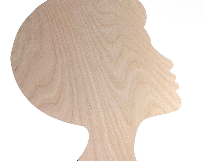 ALL SIZES African Woman Women Face Silhouette Head Unfinished Wood Laser Cut Cutout Shape DIY Crafts Door Wall Hanger