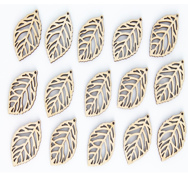 BULK 12pc to 100pc Unfinished Wood Wooden Leaf Leaves Cutout Etsy