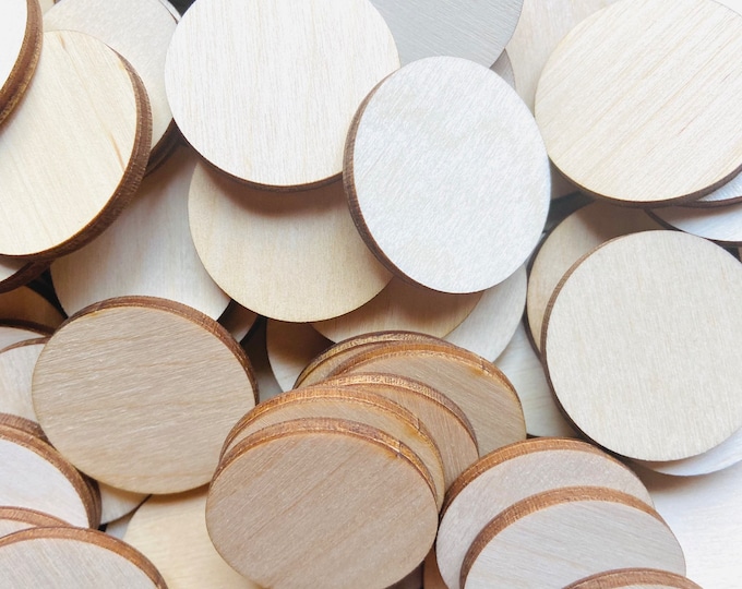 Clearance 110Pcs Unfinished Wood Laser Cutout Solid Circle Wooden Blanks Great for Earring DIY Making Crafting Blanks Made in Texas