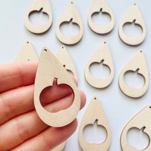 BULK (12pc to 100pc) Unfinished Wood Pumpkin Halloween Cutout Dangle Earring Jewelry Blanks Charms Shape Crafts Made in Texas