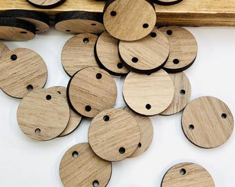 All Sizes/Quantities Unfinished Walnut Wood Round Earring Connectors, Earring Making Supplies, DIY Jewelry