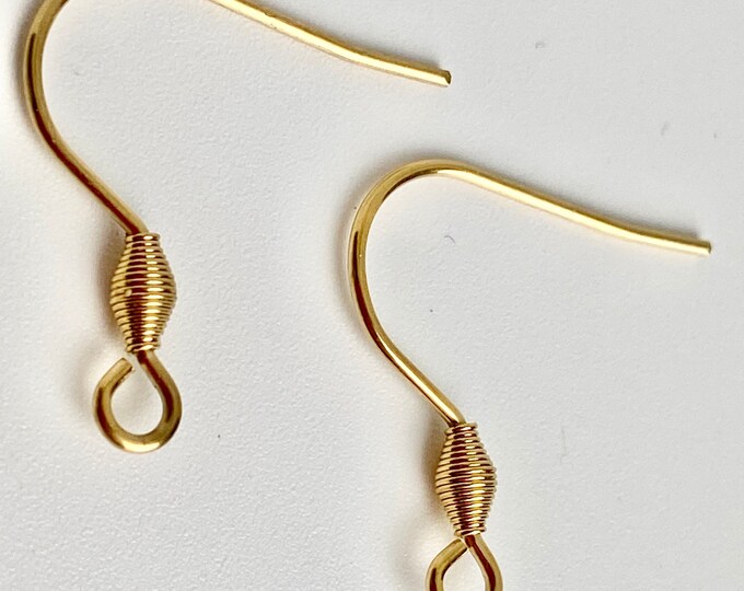 ALL QUANTITIES - Stainless Steel Gold Plated French Fish Earring Hooks Only Ear Wires DIY Earring Making Great for Wood Earrings Jewelry