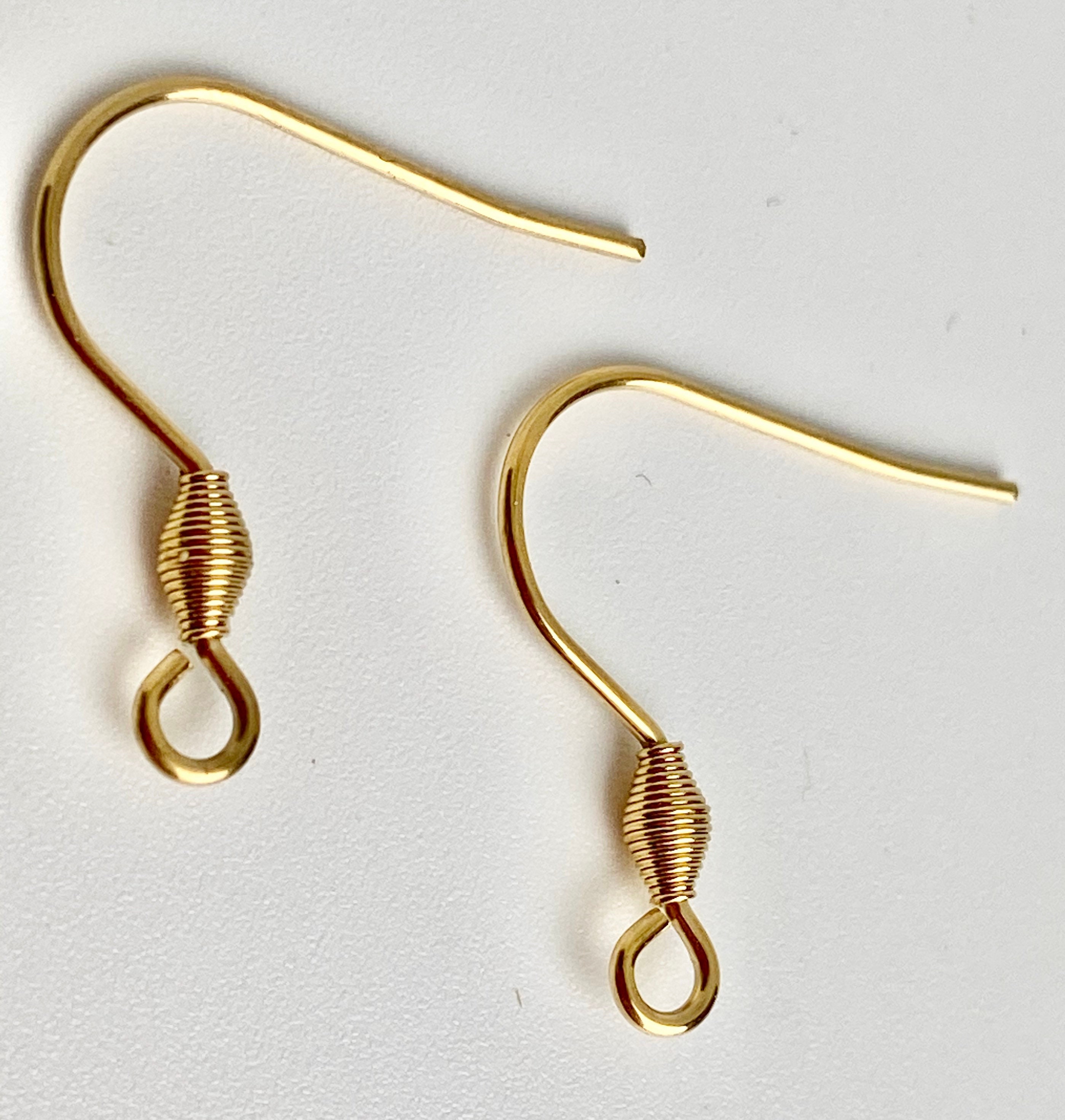 ALL QUANTITIES - Stainless Steel Gold Plated French Fish Earring Hooks Only  Ear Wires DIY Earring Making Great for Wood Earrings Jewelry