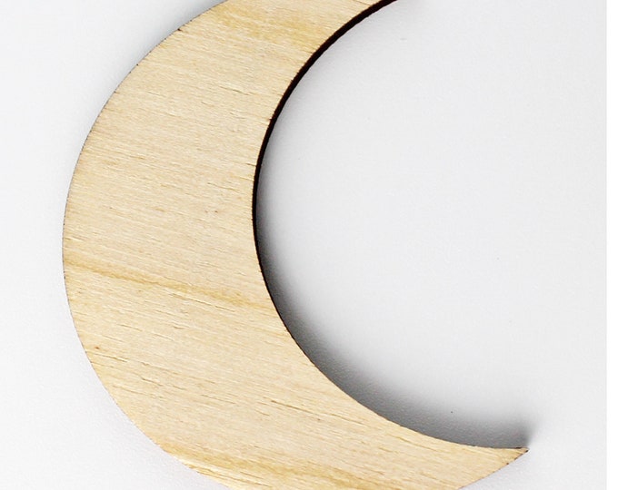 Moon Unfinished Wood Laser Cut Out Cutout Shape Crafts Sign DIY Ready to Paint or Stain ALL SIZES