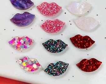 Grab Bag 50 Acrylic Lips for DIY Making Earring Studs, Lip Cabochons