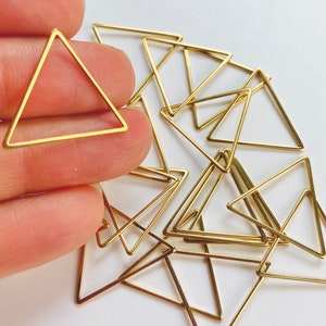 12 Stainless Steel Gold Triangles Triangle Frames Connector Links Earrings Necklace Bracelet Findings Jewelry Craft