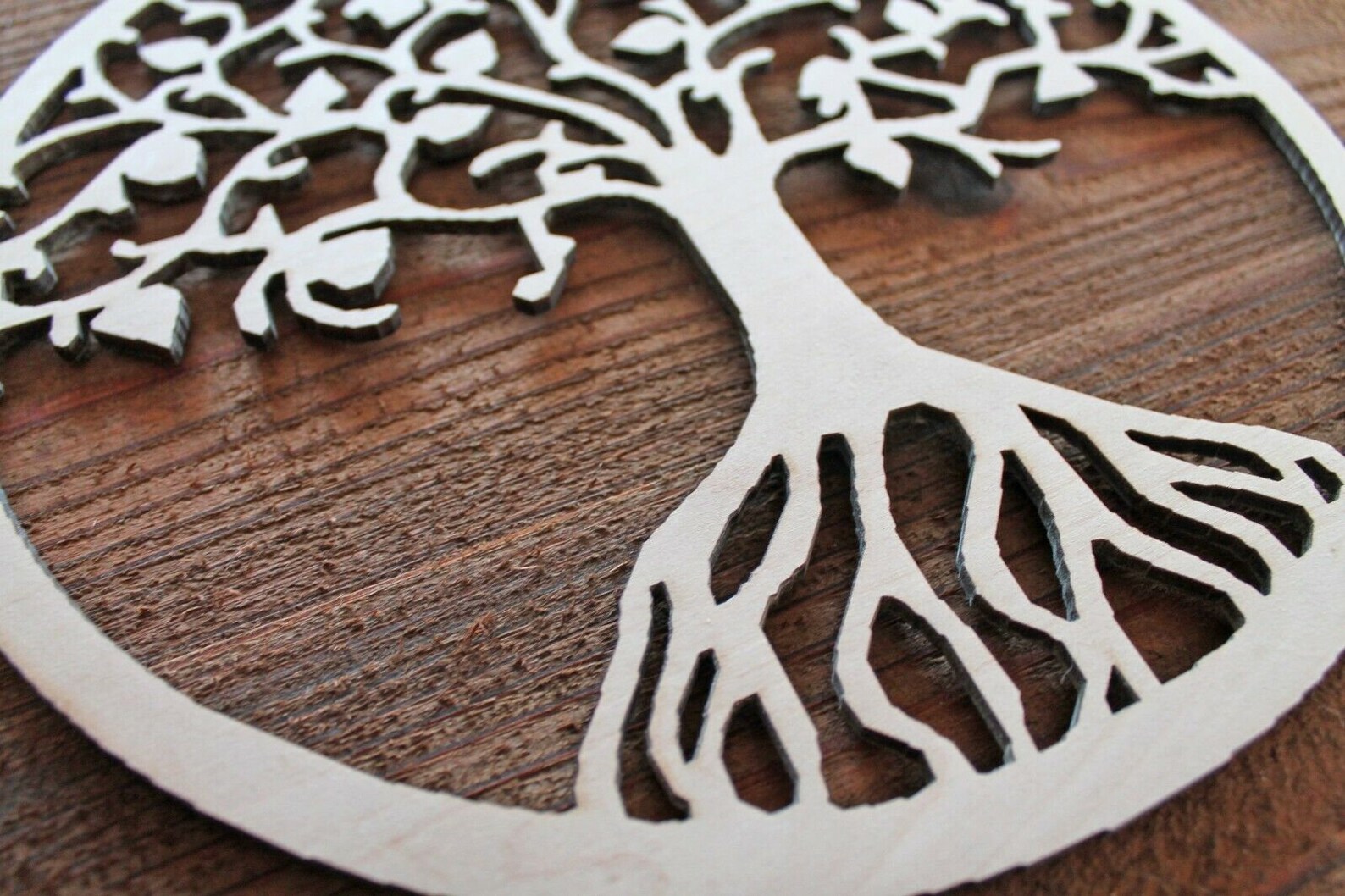 Tree of Life W/leaves Unfinished Wood Cutout Cut Out Shape Etsy