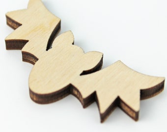 Halloween Bat Wood Cutout, Unfinished Birch, DIY Craft Shape