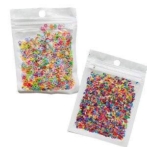 8 Different Stars, Moons, Hearts Clay Slices & Glitter Sampler Packs Embellishments Shaker Mix, Craft Supplies