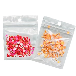 9 Different Sampler Packs Fruit Mix Glitter Fake Clay Sprinkles Embellishments Scrapbooking Decoden, Shaker Mix, Craft Supplies
