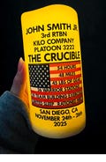 Ships Fast from Texas! Personalized Crucible Candle with Name, Battalion, Company, Platoon, Crucible, Dates, Military Base