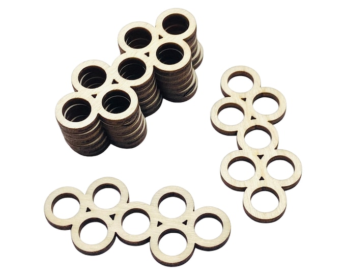 ALL SIZES BULK (12pc to 100pc) Unfinished Wood Laser Cutout Bubble Bubbles Hoops Dangle Earring Jewelry Blanks Shape Crafts Made in Texas
