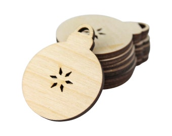 Unfinished Wood Christmas Ornament Cutouts: Star Bulb Shape, DIY Craft Blanks