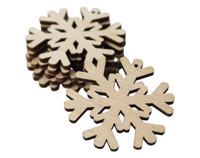 BULK (12pc to 100pc) Unfinished Wood Wooden Fancy Snowflake Ornament Cutout Hanging Dangle Earring Earrings Jewelry Blanks Made in Texas