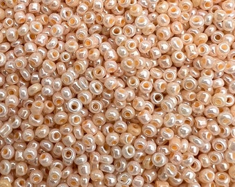 Pearly Peach 2mm Czech Glass Seed Beads Necklace Bracelets Earrings Jewelry Crafts