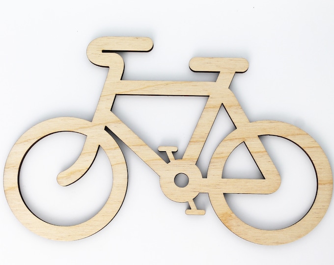 Bike Bicycle Unfinished Wood Cutout Cut Out Shapes Ready to Paint Stain Crafts ALL SIZES