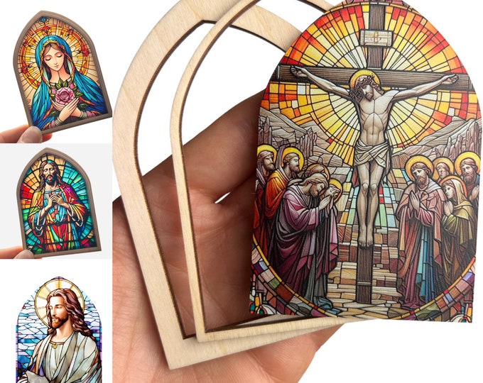 Many Pics & Sizes Stained Glass Church Window DIY Jesus Christ Painting Art,  Suncatcher, Ornament or Dollhouse