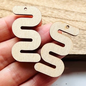Unfinished Wood Abstract Squiggle Shape Earring Blanks ALL SIZES BULK (12pc to 100pc)