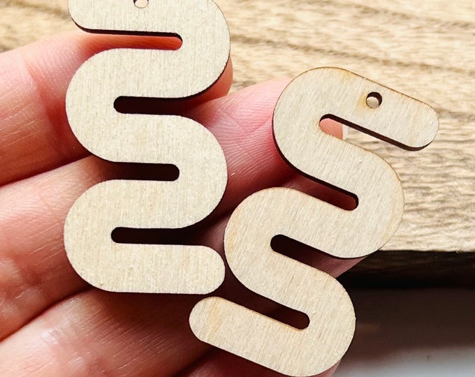 Unfinished Wood Abstract Squiggle Shape Earring Blanks ALL SIZES BULK (12pc to 100pc)