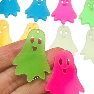 Glow in the Dark Ghost Earring Blanks, Halloween Earring Acrylic Blanks, DIY Earrings, Earring Supplies