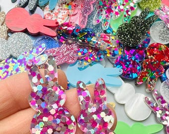 Grab Bag Peep Bunny DIY Acrylic Earring Making Blanks 24 Pieces/12 Pairs
