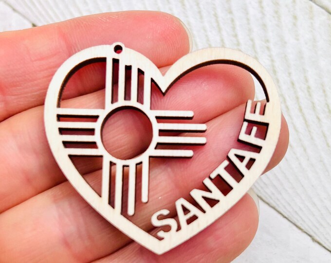 All Sizes Unfinished Wood Zia Santa Fe Heart New Mexico Sun Symbol Earrings Cutout Hanging Charm Jewelry Blanks