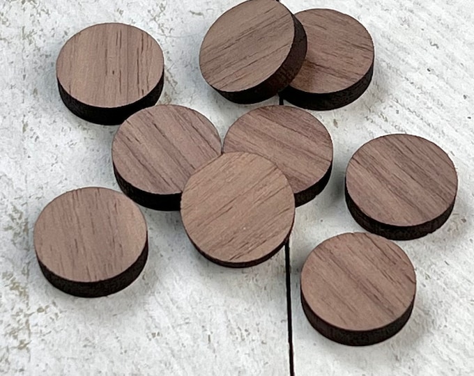 Walnut Round Circle Studs Wood Wooden Earring Blanks Jewelry Making Jewelry Blanks Crafts Made in Texas