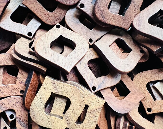 Clearance 20pcs Beautiful Lightweight Natural Wood 27mmx26mm Teardrop Hoop Hoops with Cutout Earring Earrings Charms Jewelry Making Crafts