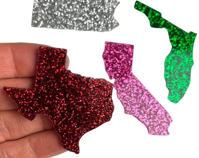Pick a State Shape, Size and Color Acrylic Cut Out With or Without Hole Texas, Pennsylvania, California, Florida, Washington
