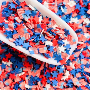 Patriotic Clay Slices – USA Stars, 4th of July Confetti