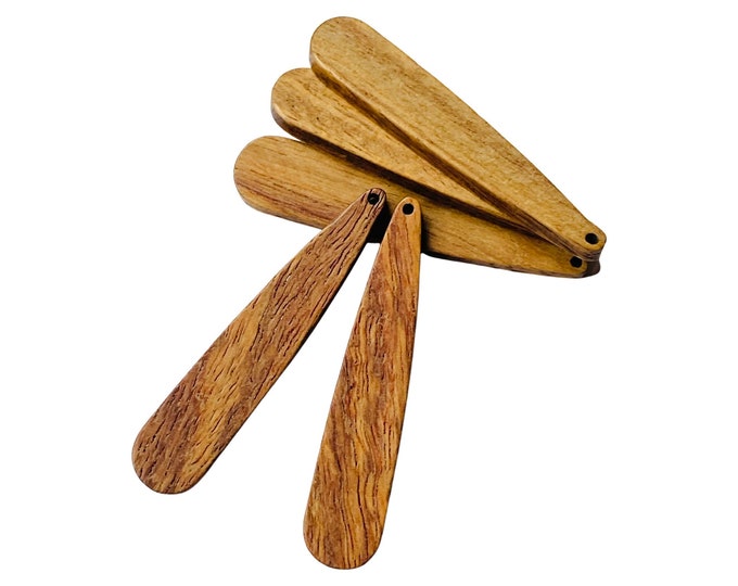Clearance 20pcs Beautiful Lightweight Natural Wood 51mm  or 2” Long Teardrop Bar Cutout Earring Earrings Charms Jewelry Making Craft