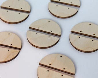 BULK (12pc to 100pc) Unfinished Wood Laser Cutout Semi Circle Dangle Earring Jewelry Blanks Shape Crafts Made in Texas