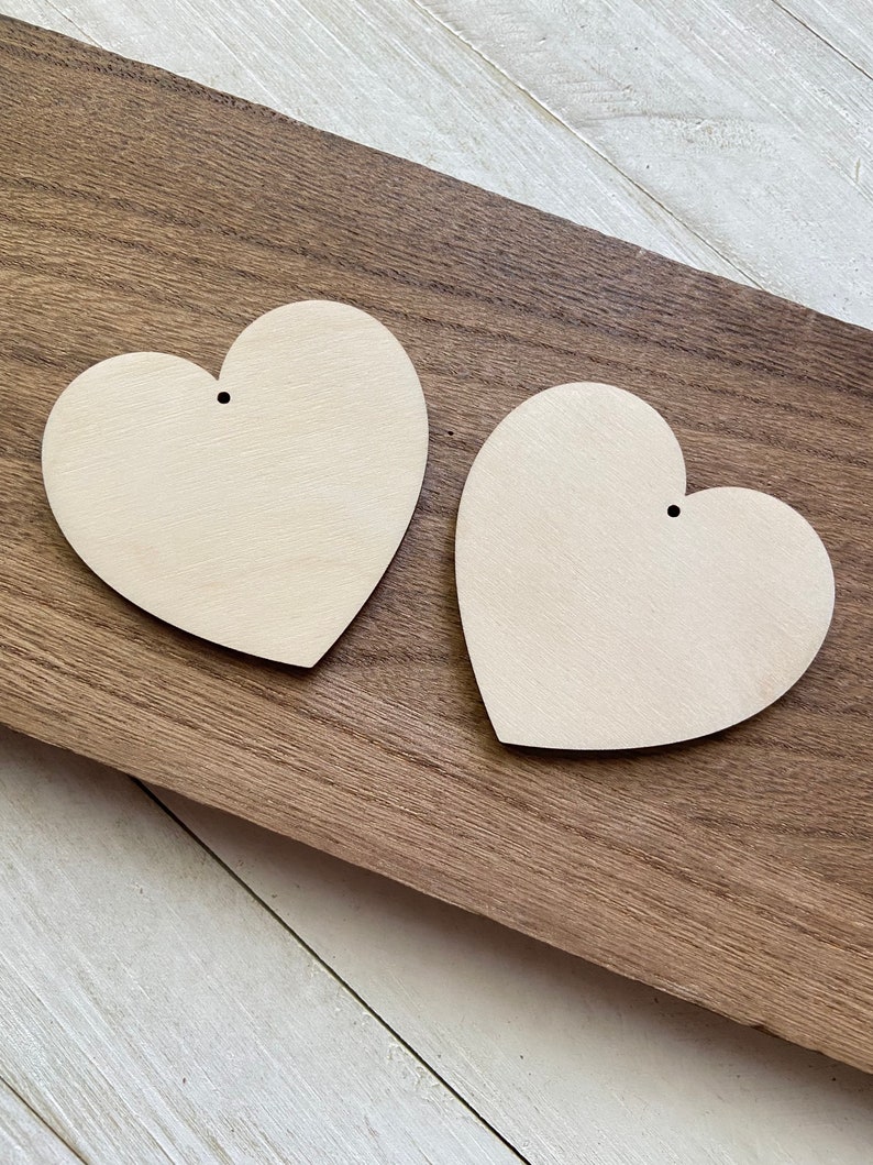 ALL SIZES BULK 12pc to 100pc Unfinished Wood Laser Cutout Solid Heart Earring Jewelry Blanks Shape Paint,Stain & More Crafts Made in Texas 画像 5