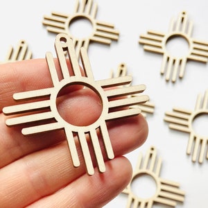 Many Sizes to Choose Unfinished Wood  New Mexico Zia Sun Symbol Laser Cut Cutout Shape DIY Crafts Door Wall Hanger