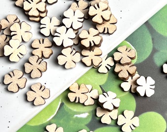 ALL QUANTITIES Pcs Unfinished Wood Shamrock Clover Stud Earring Blanks, Cutout Earring Earrings, Jewelry Blanks Made in Texas
