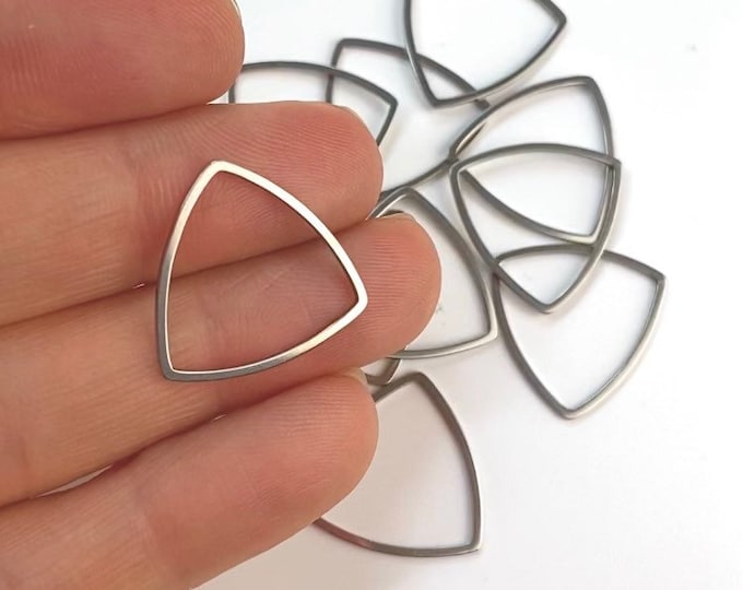 Clearance 20pcs Imperfect Stainless Steel Silver Rounded Triangle Triangles Frames Connector Links Earrings Earring Findings Jewelry