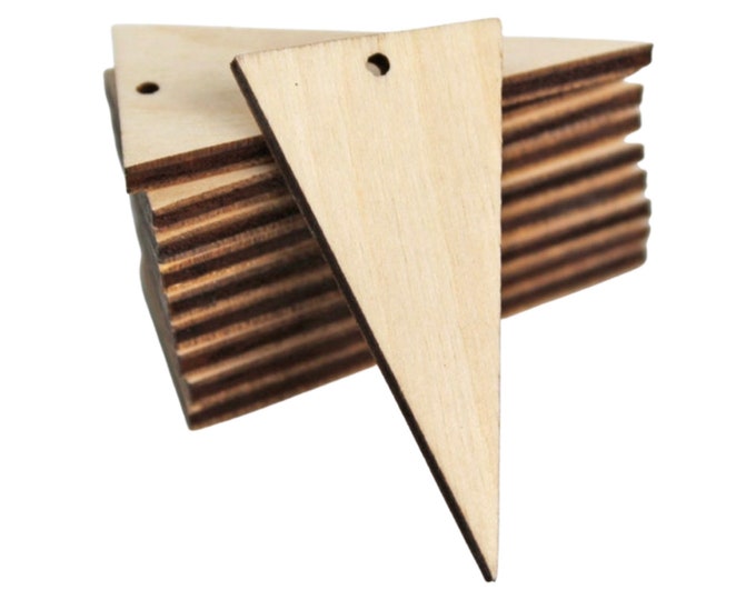 ALL SIZES BULK (12pc to 100pc) Unfinished Wood Laser Solid Triangle Earring Earrings Jewelry Blanks Crafts Made in Texas