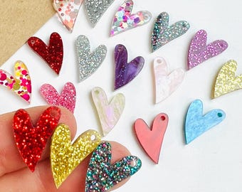 Petite .75” Heart Cutout DIY Acrylic Earring Blanks for Valentines Day