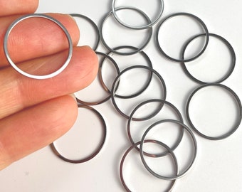 Clearance 20pcs Imperfect Stainless Steel Silver Hoops Circles Round Frames Connector Links Earrings Necklace Earring Findings Jewelry
