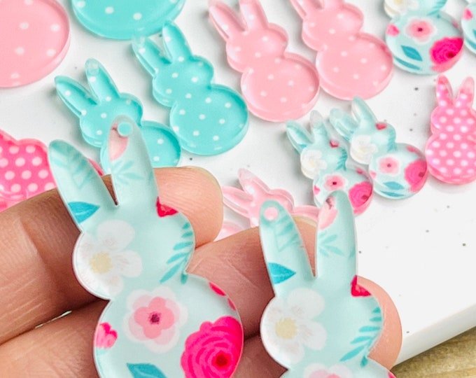 ALL SIZES Colorful Easter Bunny Rabbit Peep Acrylic Earring Blanks Cutout Earring Earrings Jewelry Blanks Crafts Made in Texas