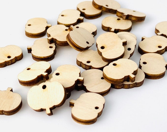 BULK (12pc to 100pc) Unfinished Wood Laser Cutout Stud w/Connector  Halloween Pumpkin Earring Earrings Jewelry Blanks Crafts Made in Texas