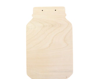 Unfinished Wood Mason Jar Cutout, DIY Craft Hanger
