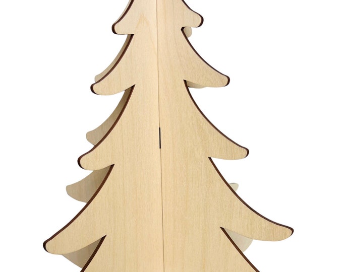 Christmas Trees Unfinished Wood Free Standing Craft DIY Shapes Xmas