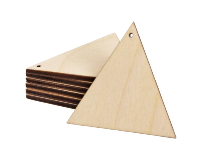 BULK (12pc to 100pc) Unfinished Wood Laser Cutout Solid Triangle Dangle Earring Jewelry Blanks Shape Crafts Made in Texas