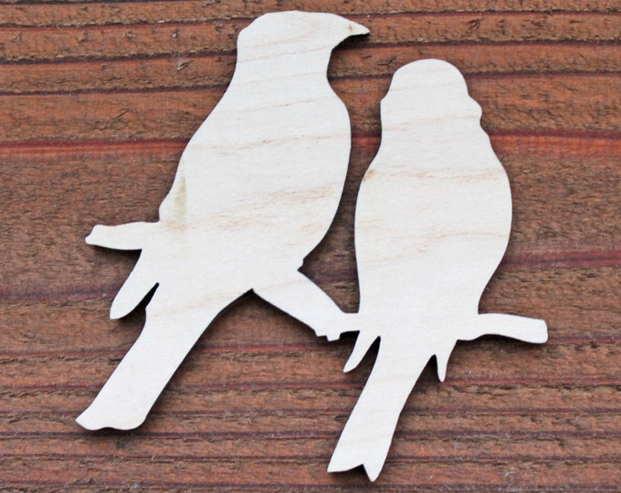 Birds Branch Unfinished 3mm Thick Wood Laser Cut Out Cutout Shape Crafts Wreath All Sizes