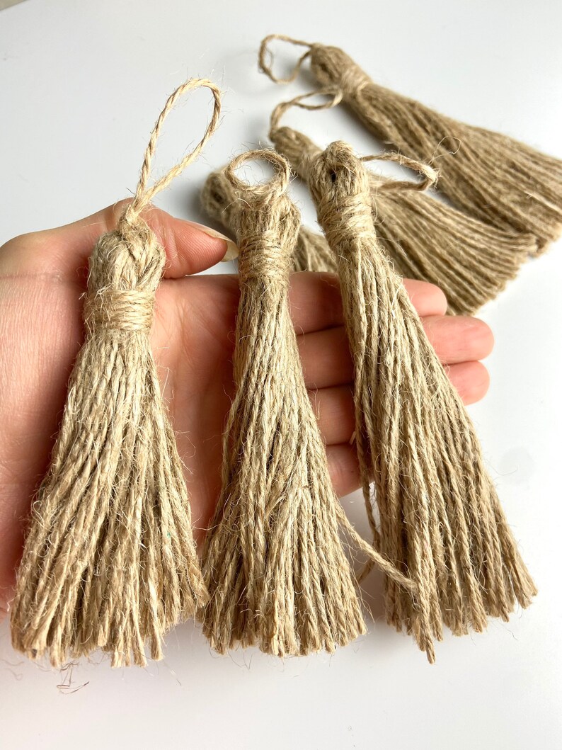 Natural Jute Burlap Twine Rustic Tassel Tassels Etsy