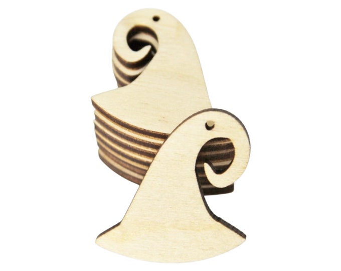 BULK (12pc to 100pc) Unfinished Wood Halloween Witches Hat Cutout Dangle Earring Jewelry Blanks Shape Crafts Charms