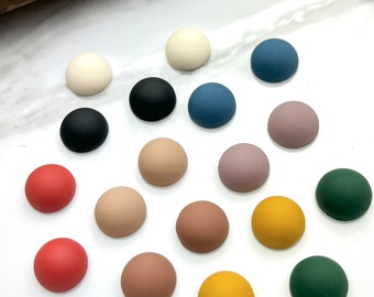 Clearance 12pcs Imperfect Resin 14mm Round Dome Flat Back Cabochon Cabochons Matte Color DIY Jewelry Making