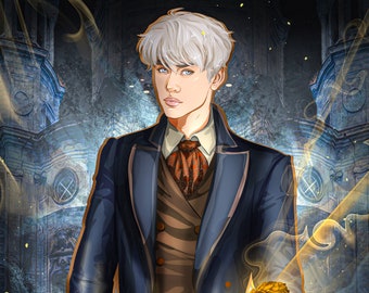 5x7 Jem Carstairs Art Print Clockwork Prince Book Lover Gift Reader Character Art Cassie Care Shadowhunters Runes Alicante Bookish Merch